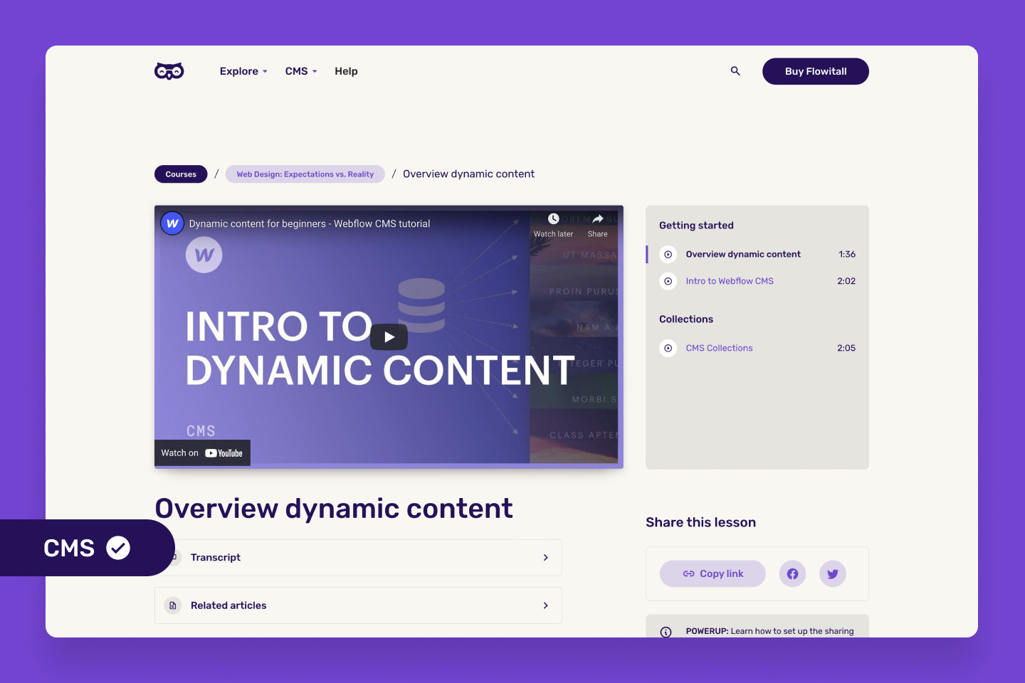 Lesson collection page