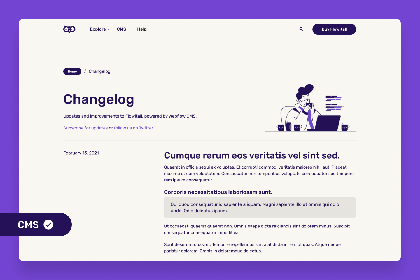 Changelog page