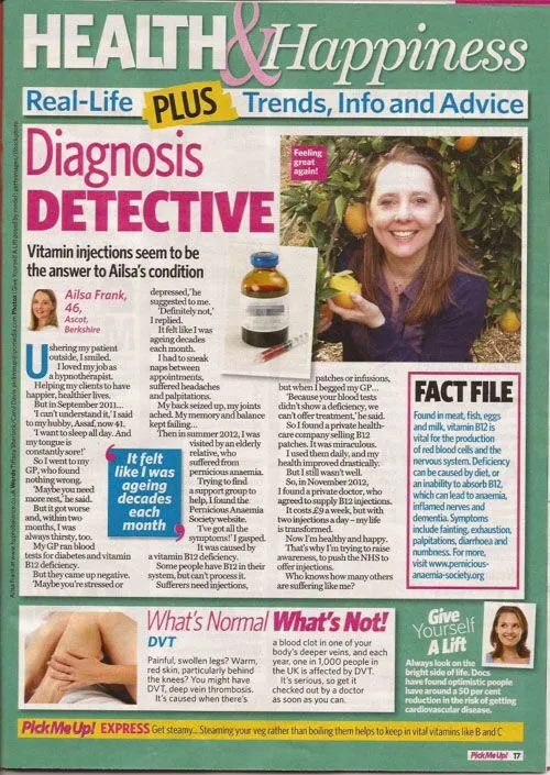 Ailsa Frank B12 Deficiency Story press scan 1