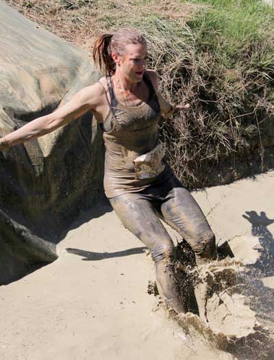 Annemarie taking part in the Nuts Challenge in August 2013