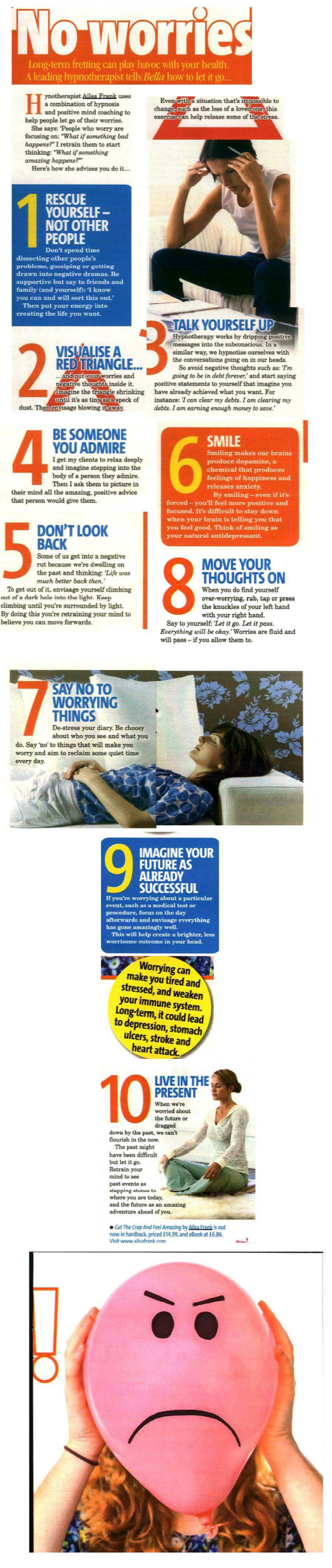 No Worries article scan in Bella magazine