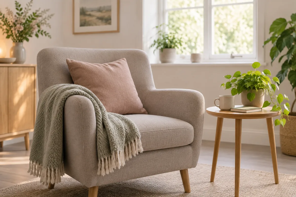 Welcoming consultation chair in a bright calm room