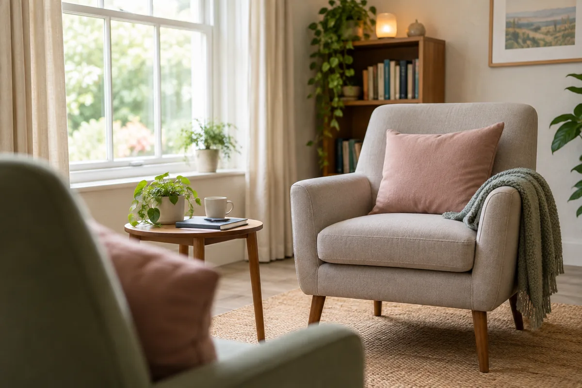 Bright ordinary therapy chair in a welcoming room