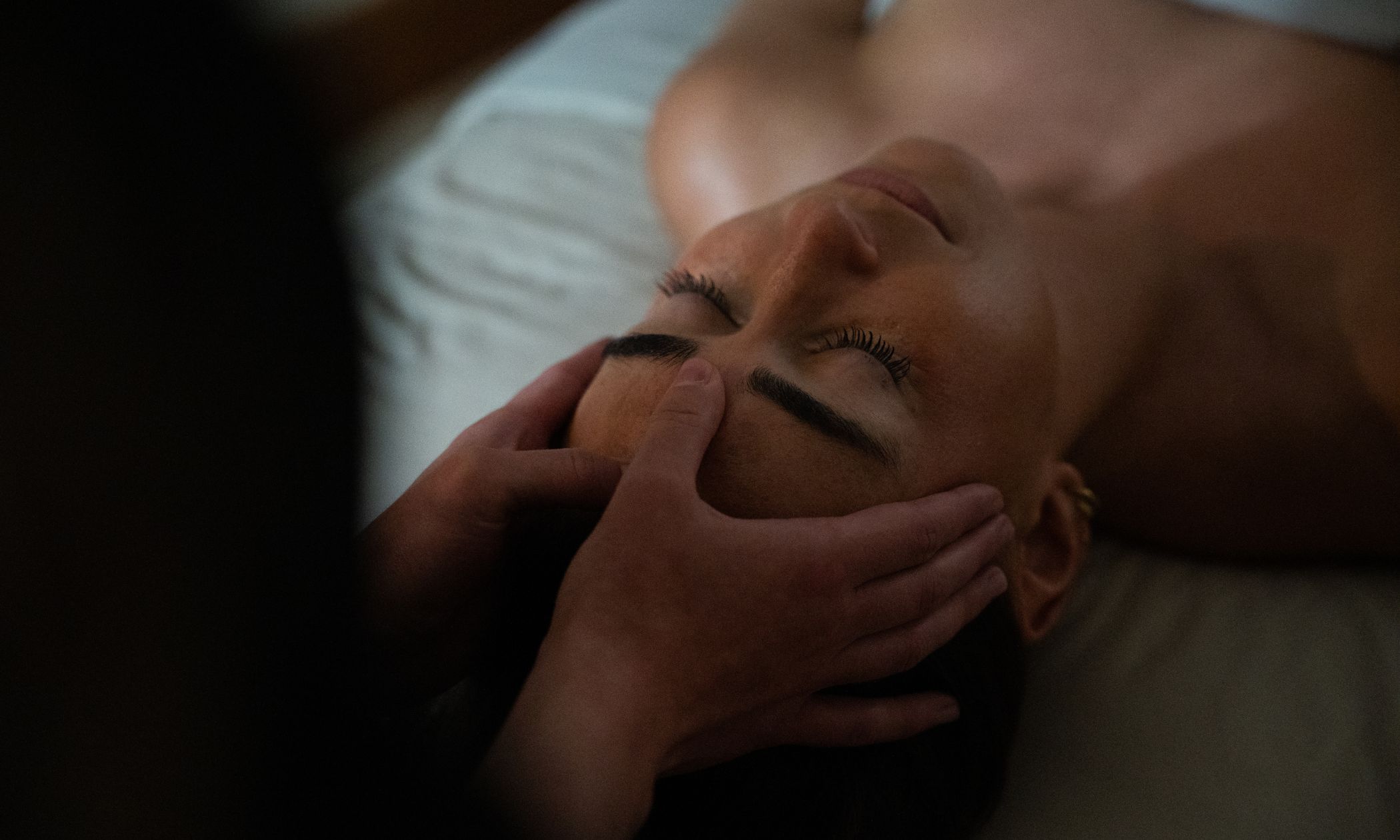 woman getting scalp and face massage salmon arm 