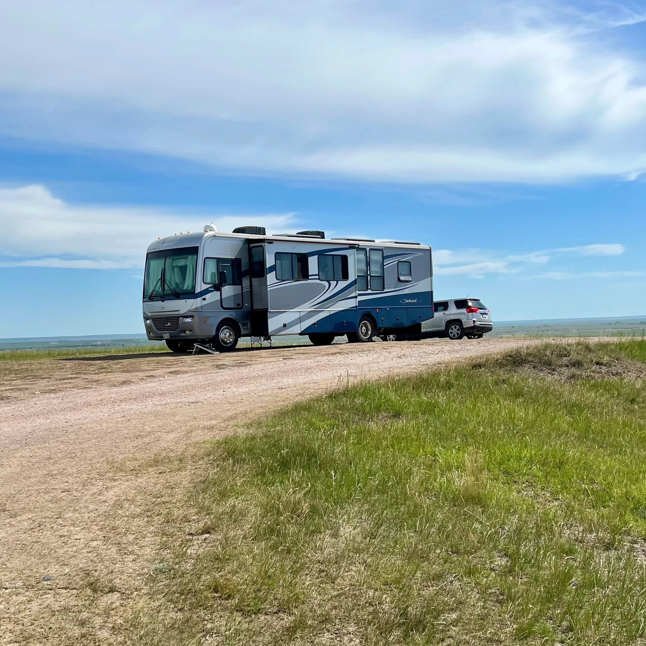 Camper at the Buffalo Gap National Grassland