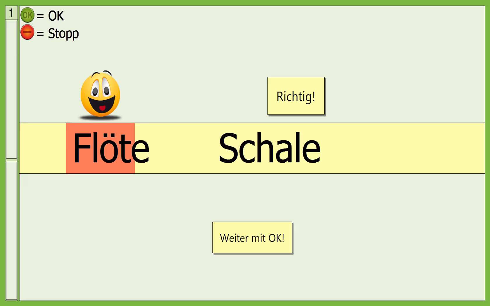 Screenshot aus dem Training: Wortgedächtnis (WORT)