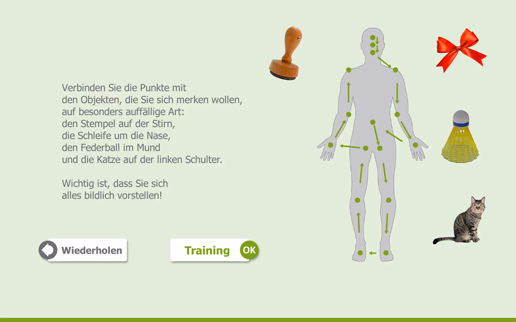 Screenshot aus dem Training: Lern-Gedächtnistraining (LEST)