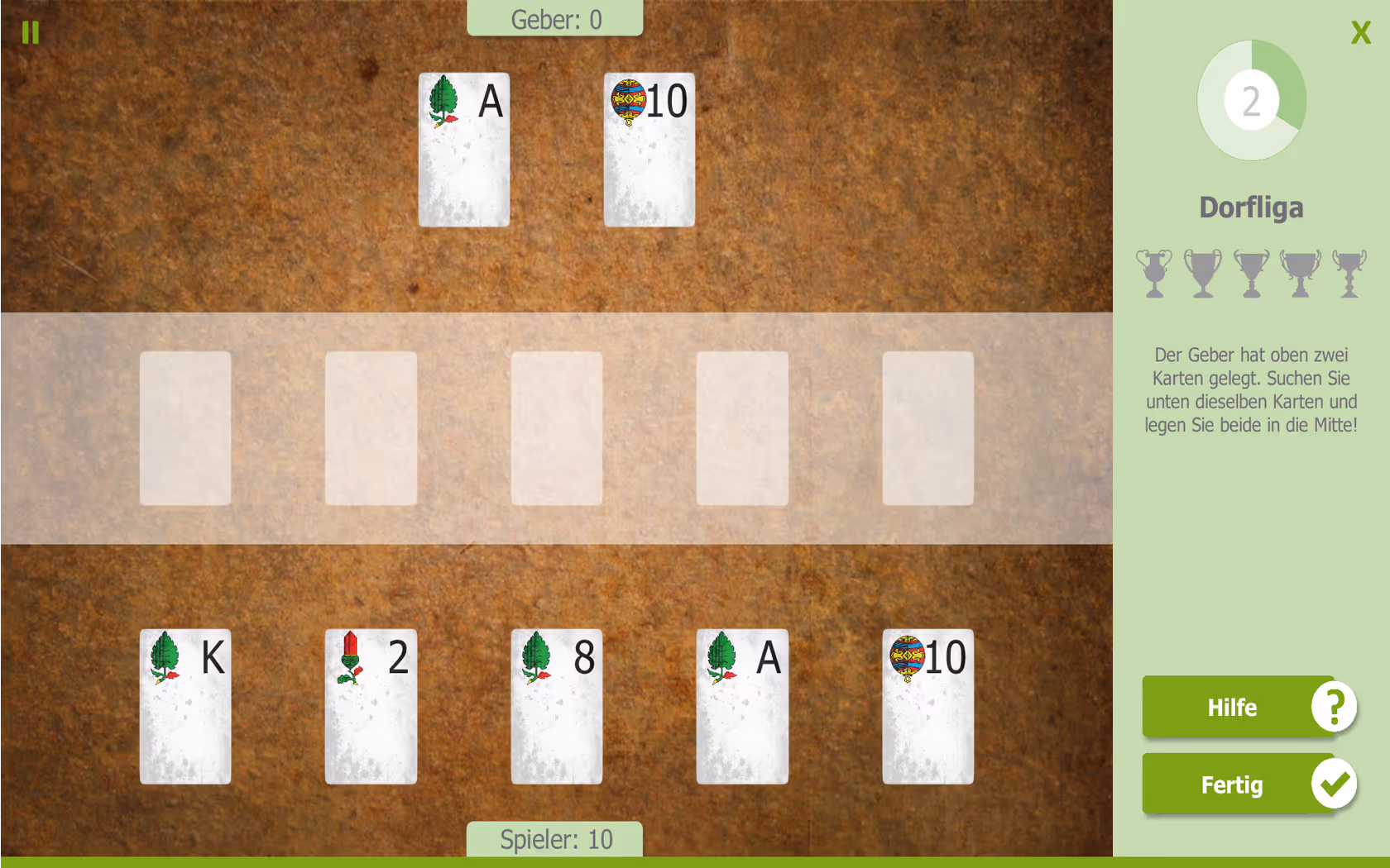 Screenshot aus dem Training: Arbeitsgedächtnis (WOME)