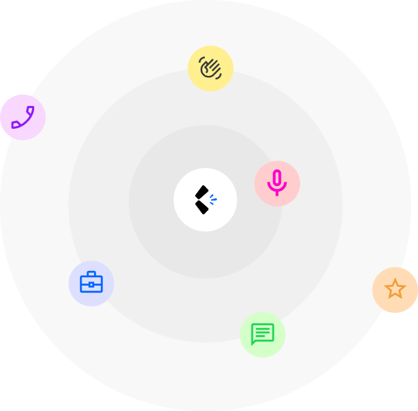 The twinvoice coach builder interface surrounded by configuration options for voice, personality, language, and coaching style