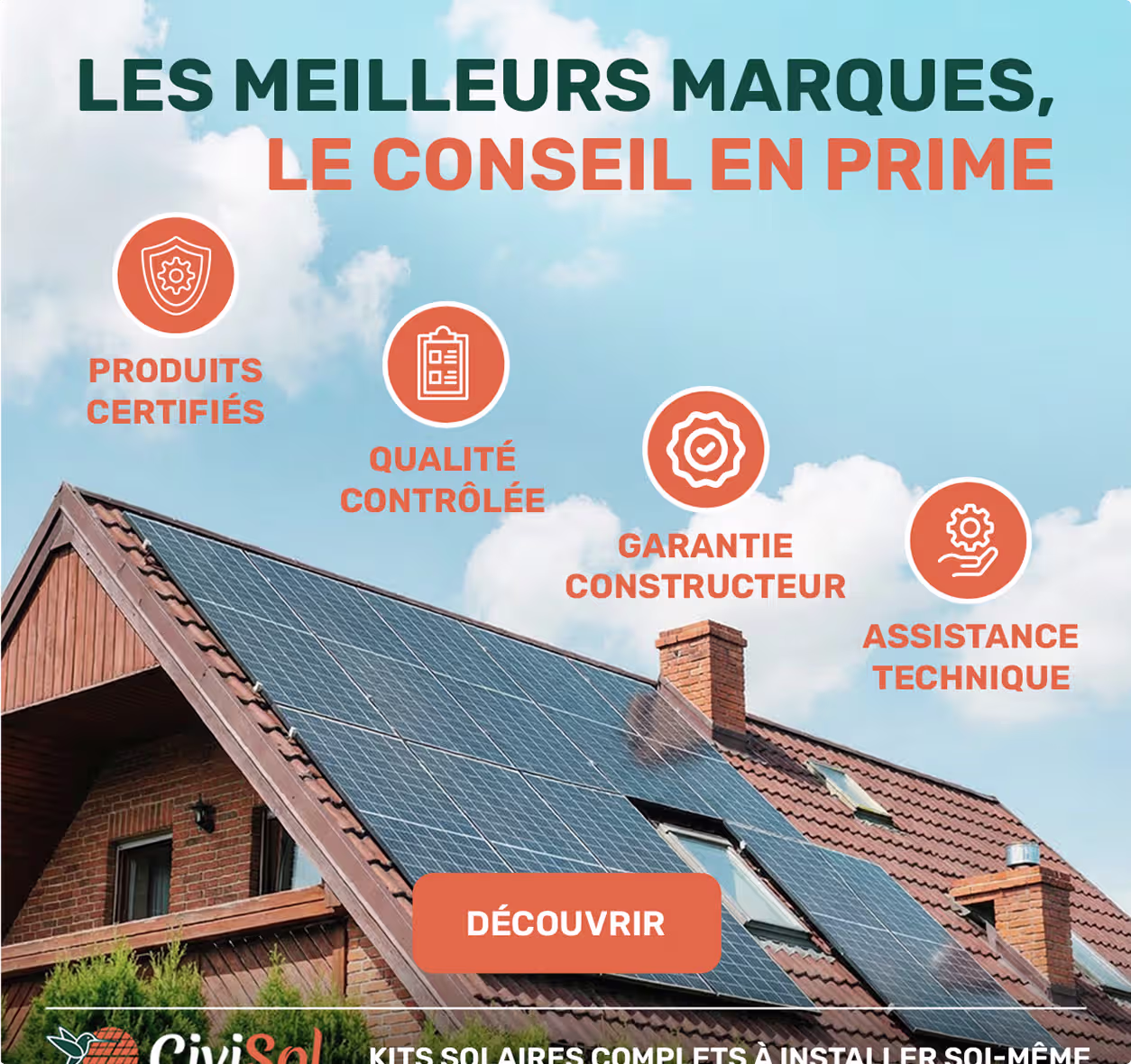 Résultat Civisol, campagnes Google ads achat de panneaux solaires par upwedo.