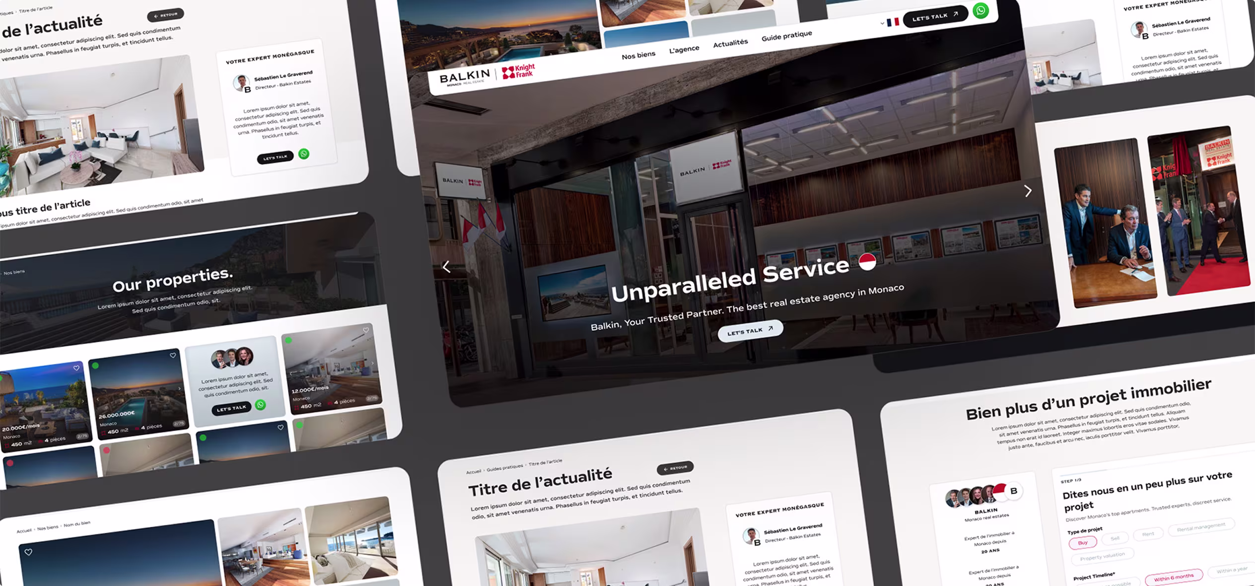 Refonte site Balkin Estates : agence immobilier de luxe Monaco - cas client upwedo.