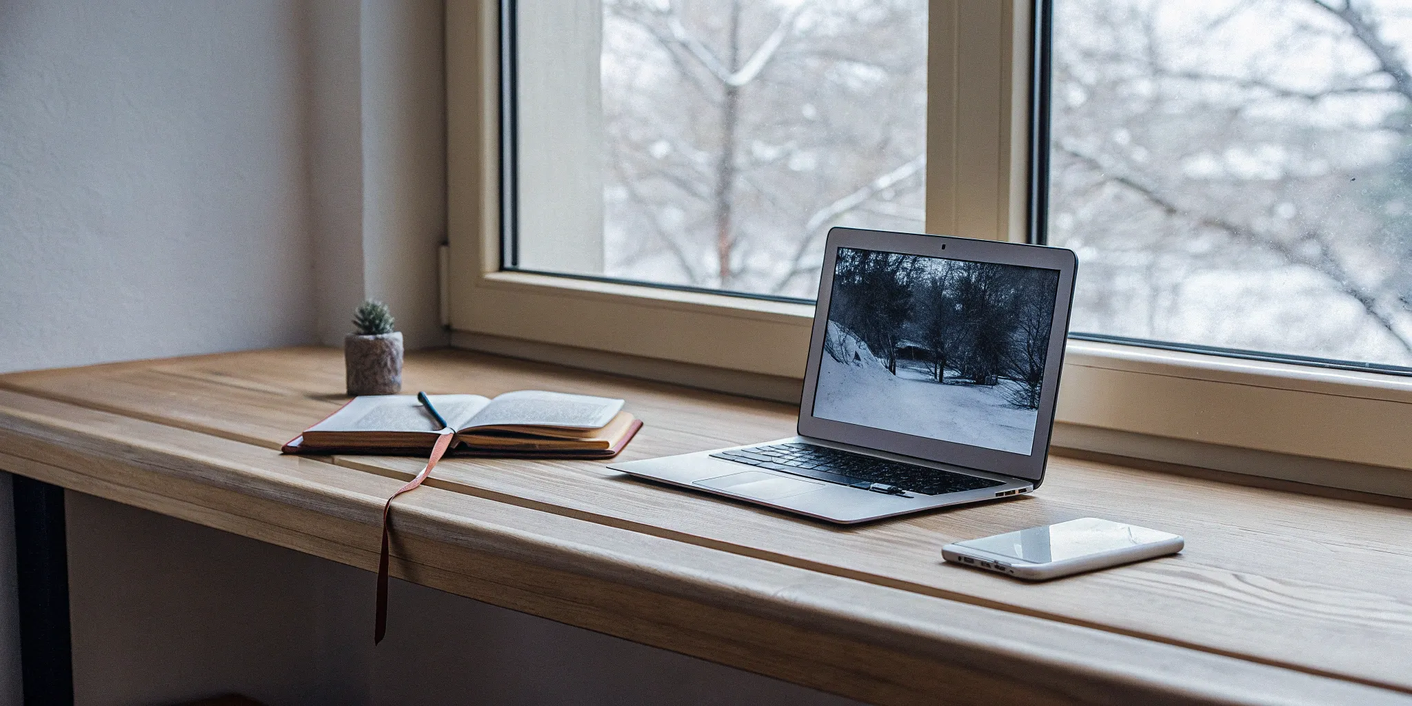 Laptop and notebook on a desk for someone completing their free online ordination.