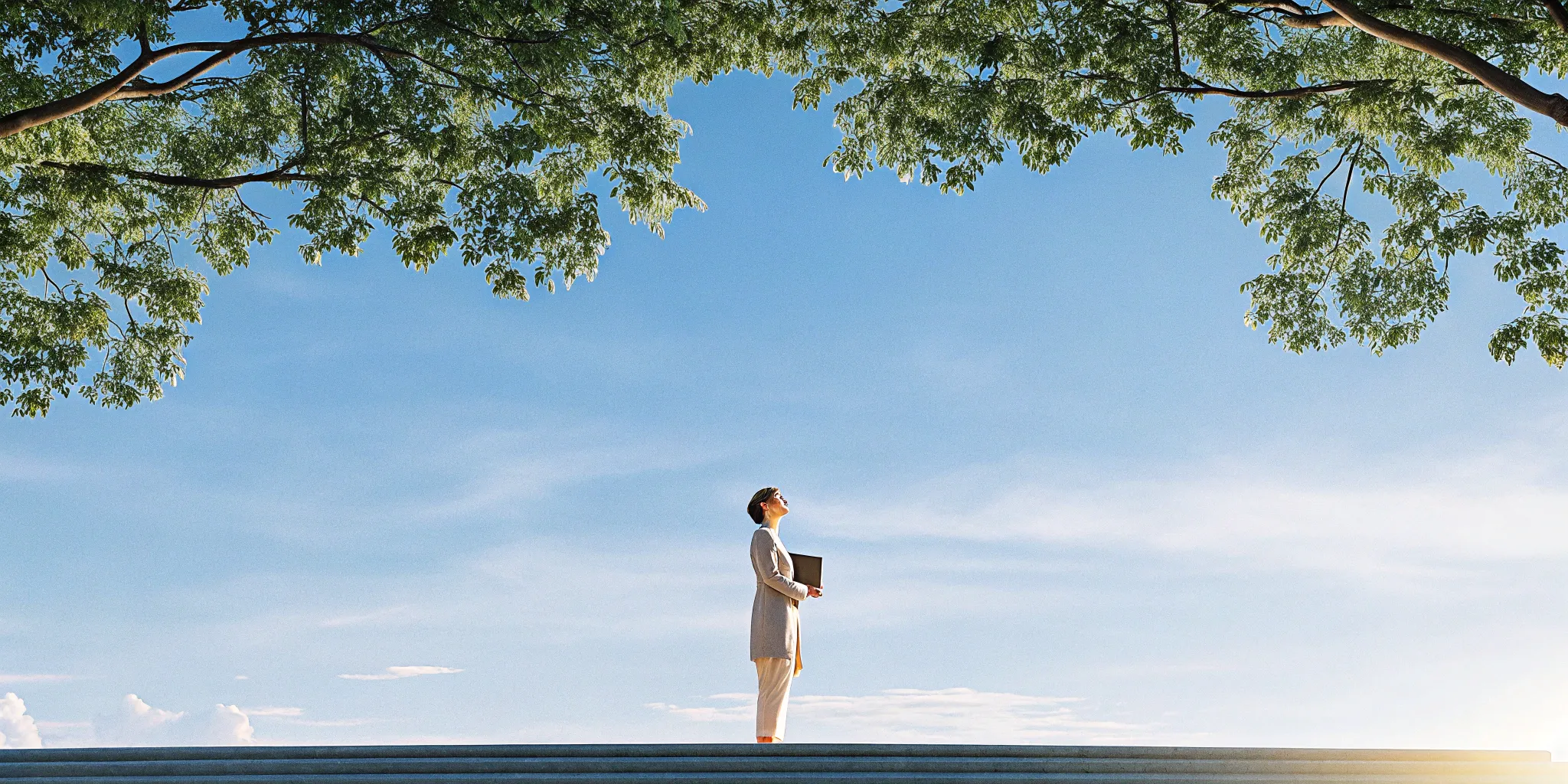 A person sitting outside with a laptop follows the steps to get ordained online today.