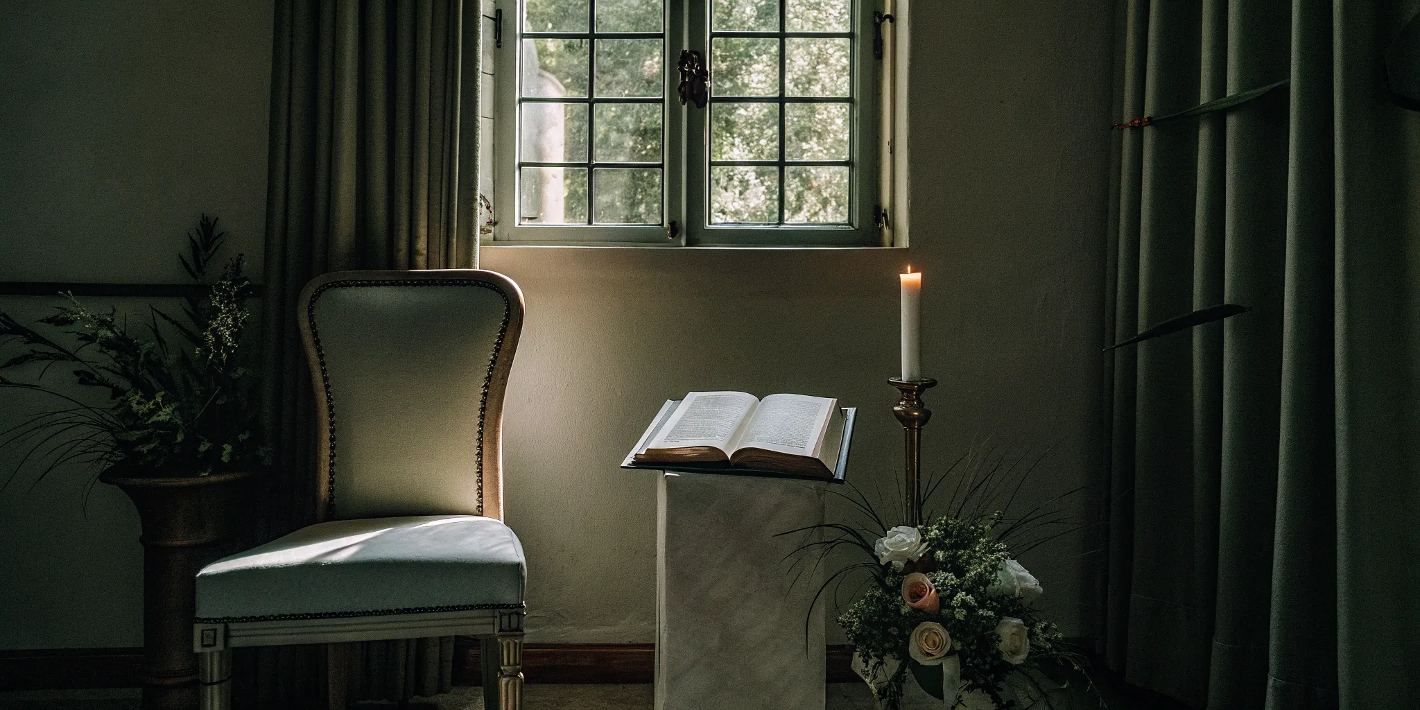 An open book on a stand showing the cost of a wedding officiant course.