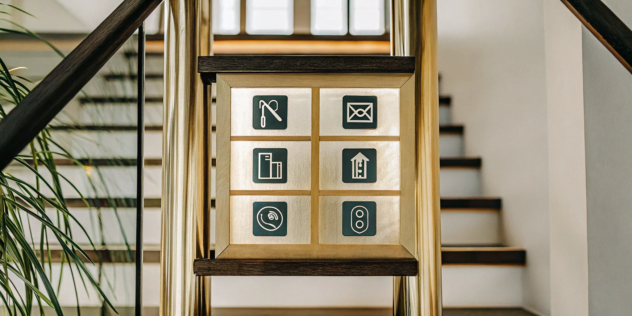 High margin service businesses represented by icons on a modern staircase.