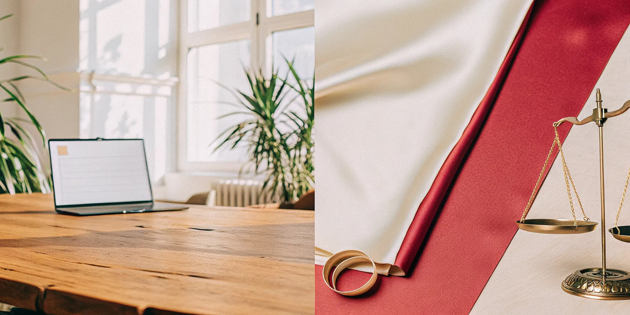 A laptop and scales of justice weigh the legal recognition of an online ordination.