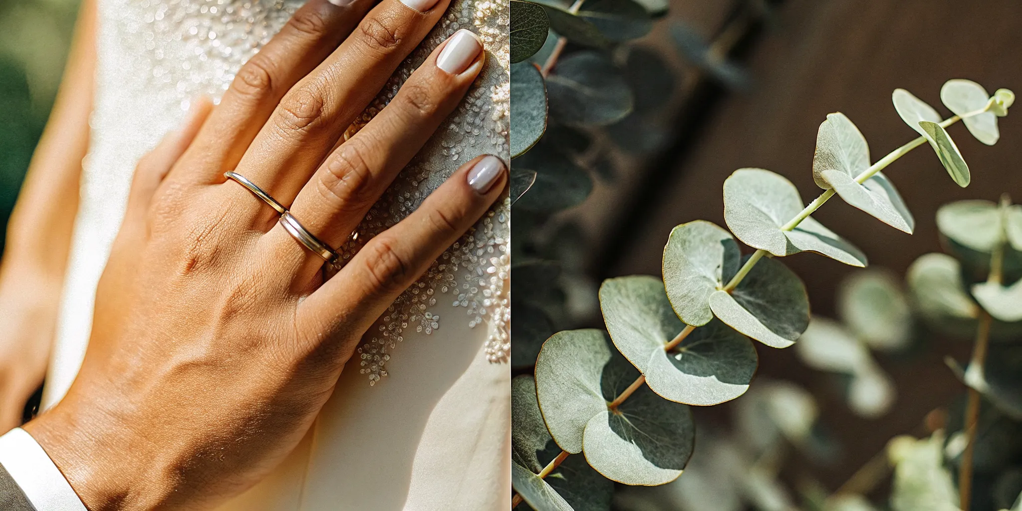 A modern wedding ring on a finger, ready for a ceremony with personal ring exchange wording.