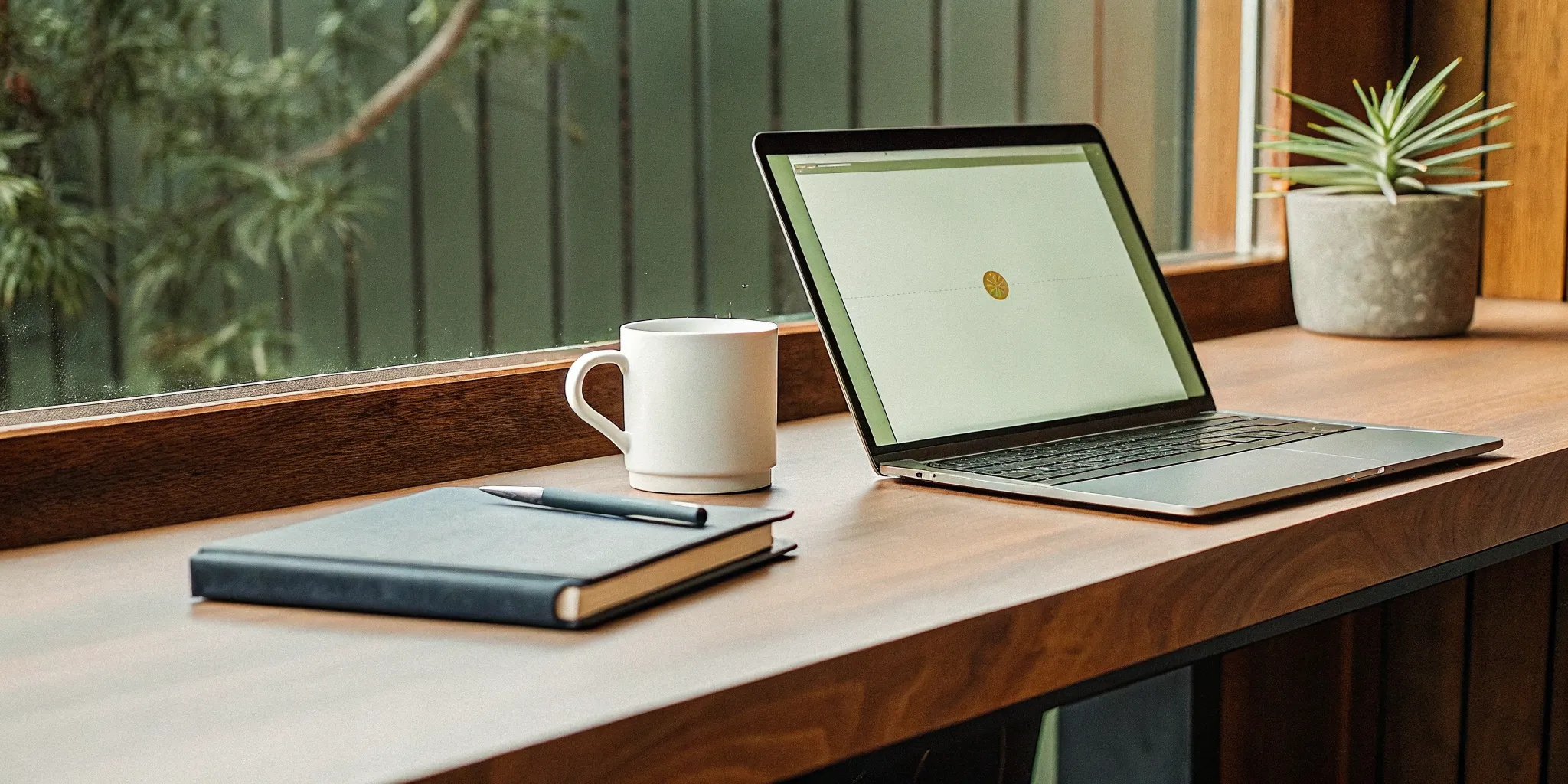 A desk with a laptop and notebook for completing an online ordination.