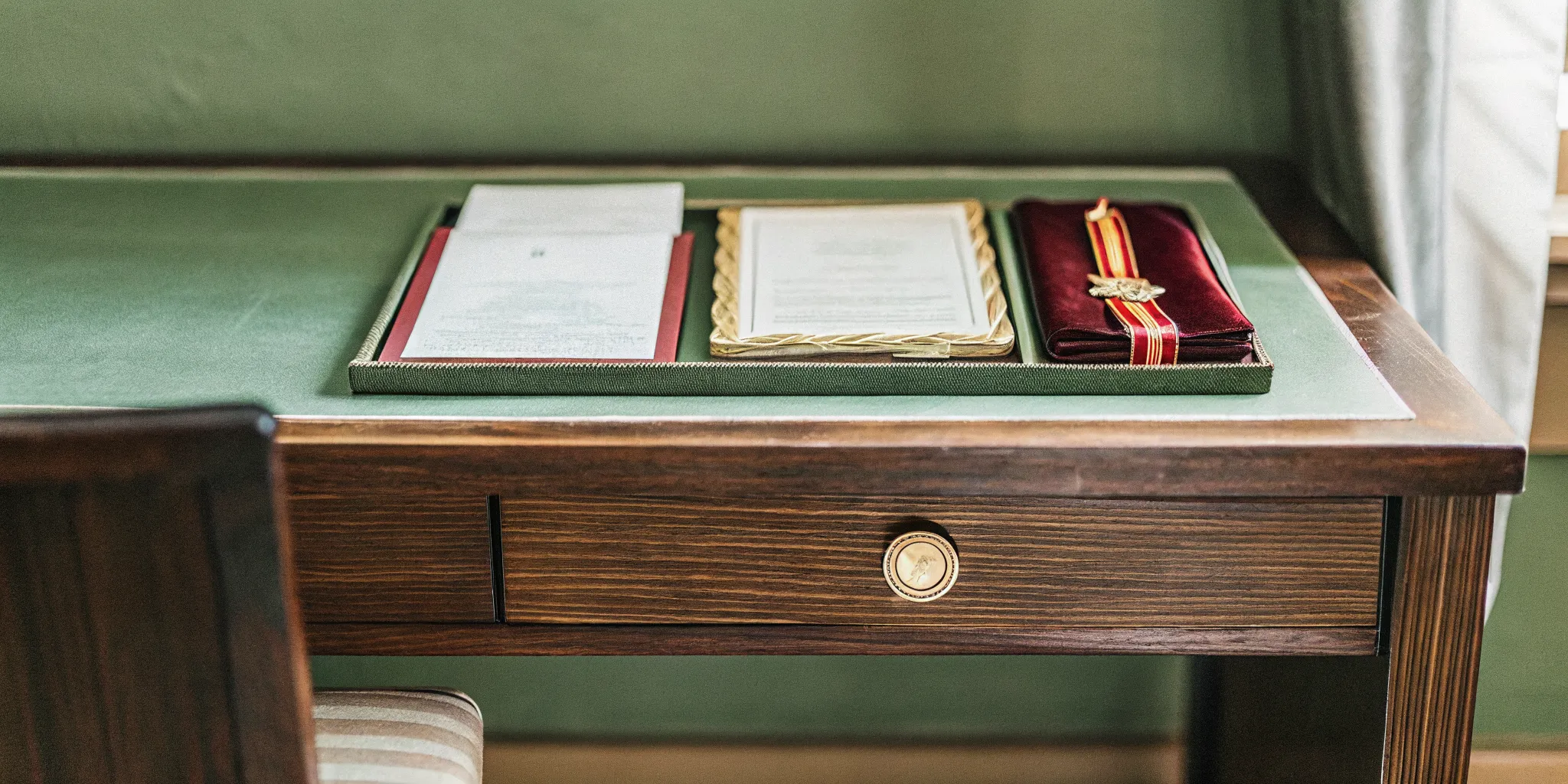 Official minister ordination certificate and credentials displayed on a desk for those seeking to get ordained in Nashville Tennessee.