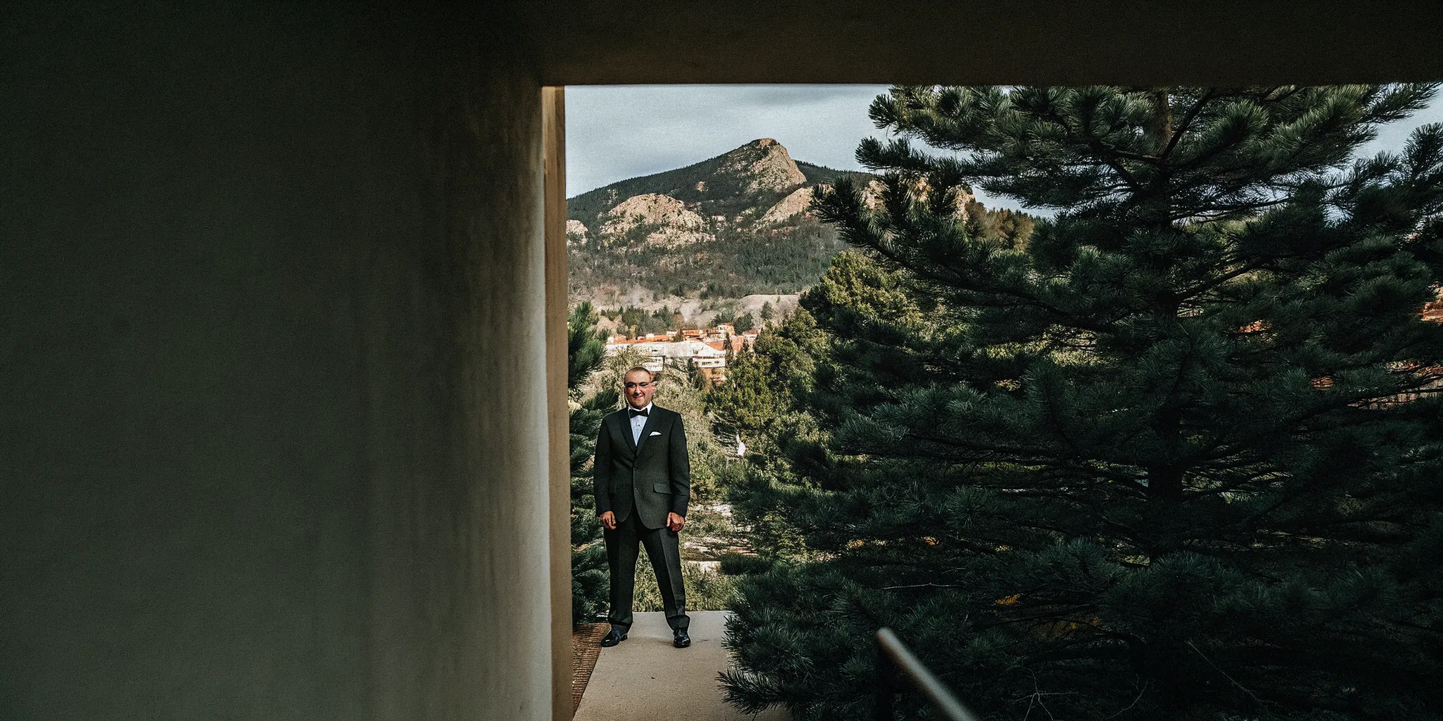 Newly ordained minister overlooking Denver and the Rocky Mountains