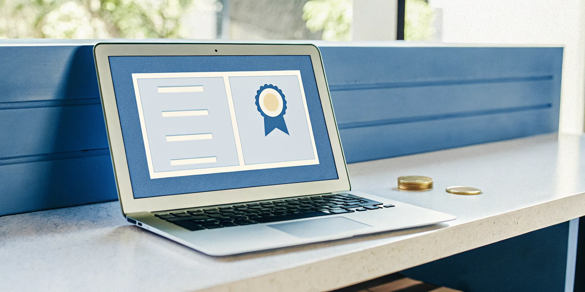 Laptop screen with a digital ordination certificate detailing the cost to get ordained online.