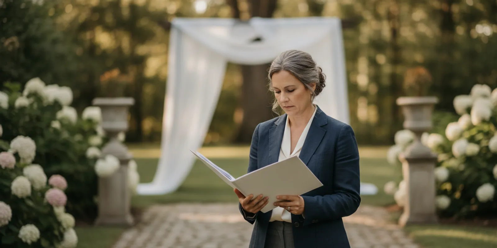 A minister preparing to officiate a marriage in Virginia