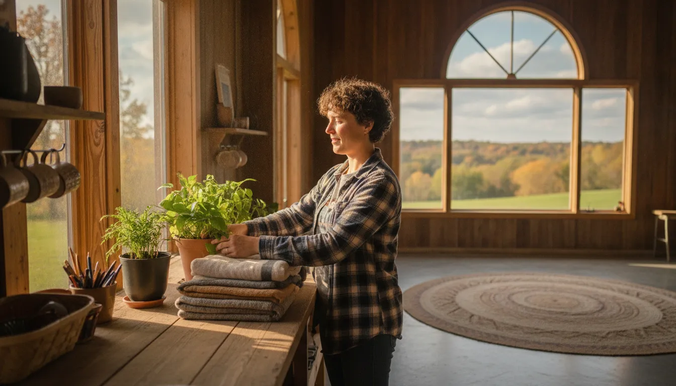 Aspiring Michigan minister preparing in a warm community workspace