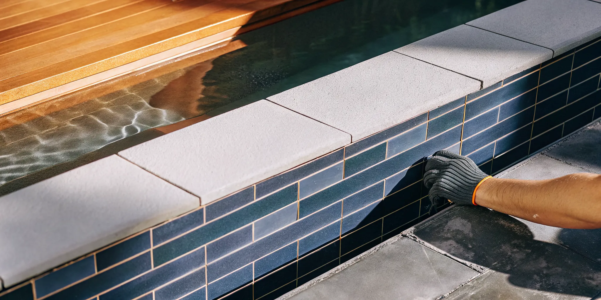 The average cost to replace pool tile includes labor for installing new waterline tiles.