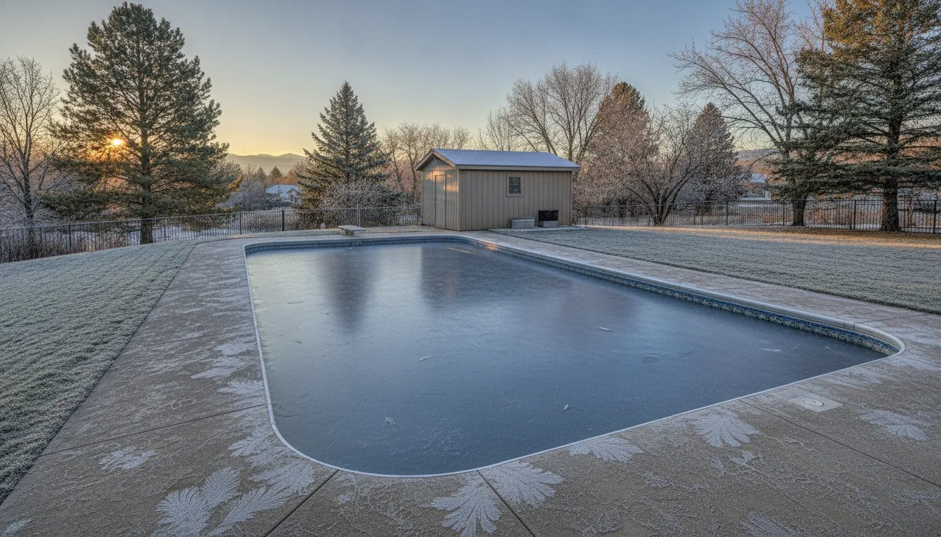Pool freeze protection for a Denver backyard during a Colorado winter