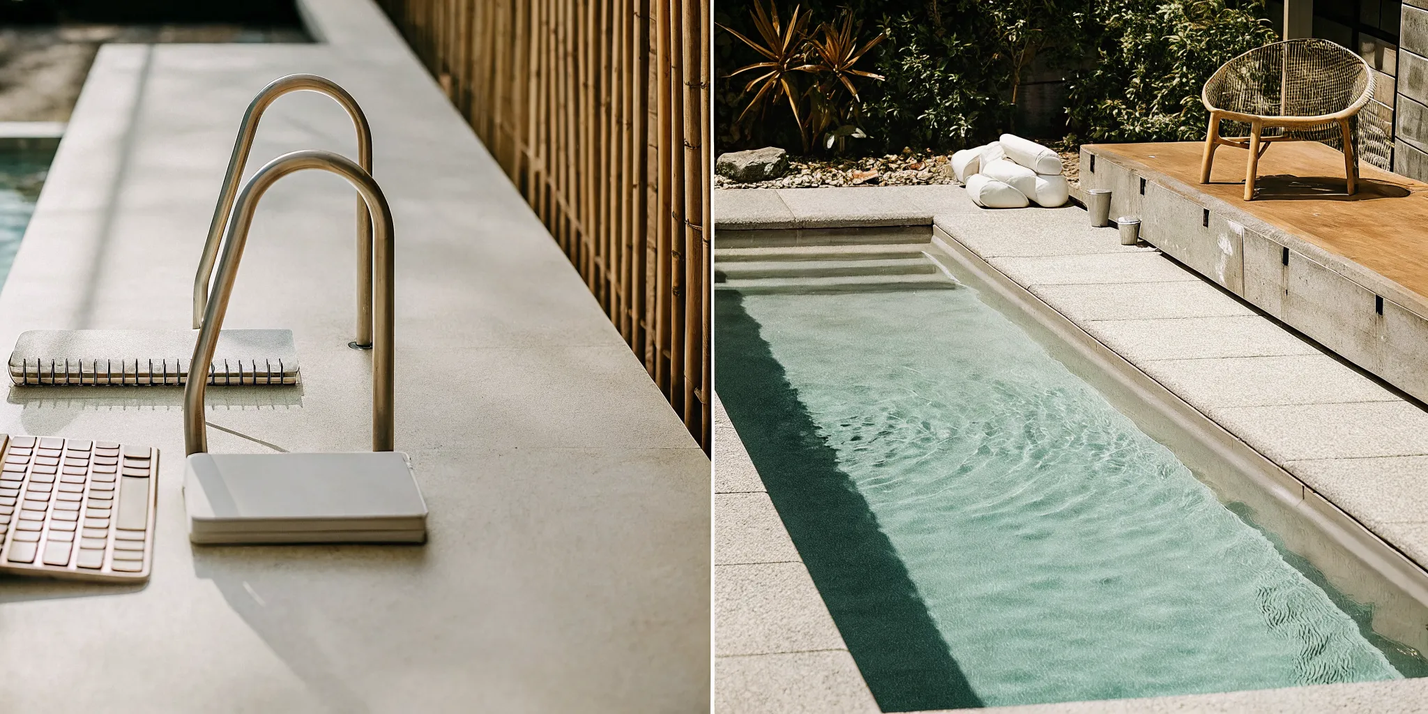 A clean in-ground swimming pool, a key factor in the overall cost to open a swimming pool.