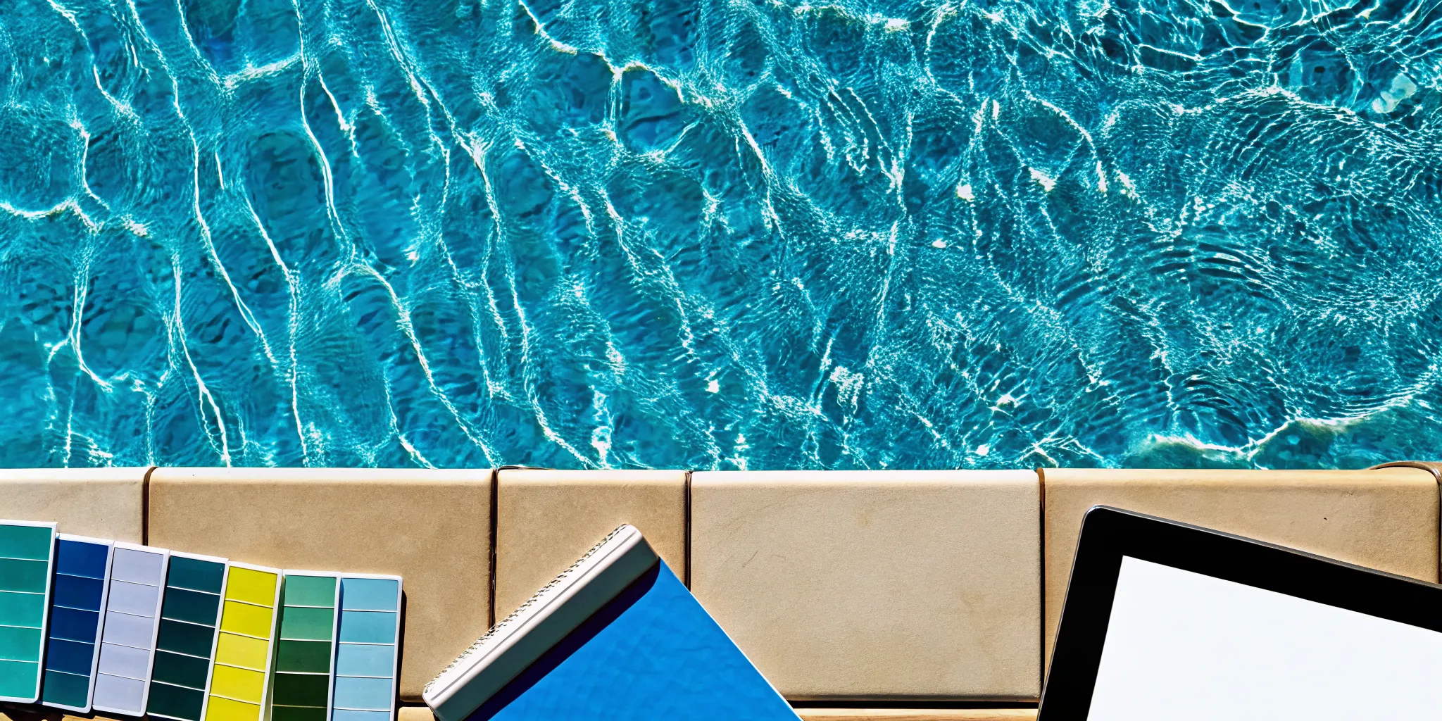 Various pool coping samples used to determine the cost to replace pool coping.