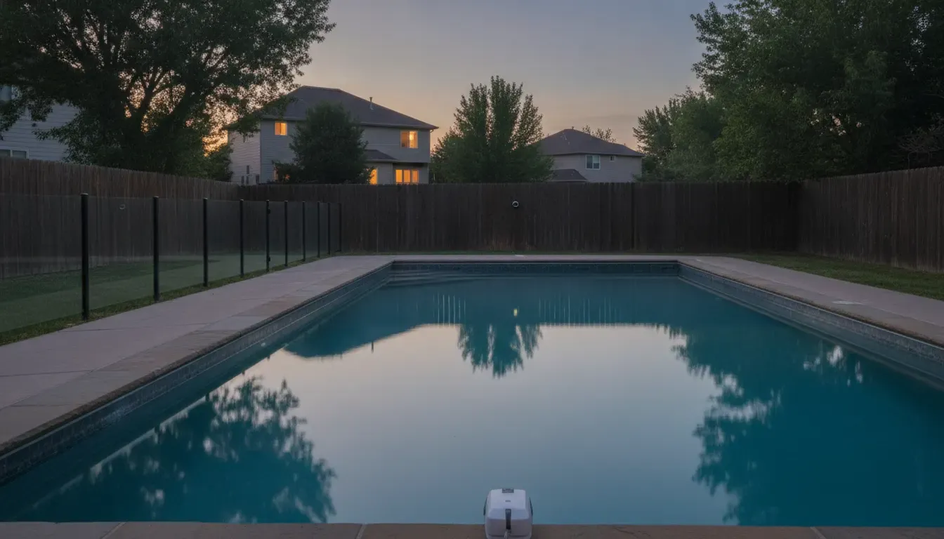 Pool water-entry alarm at a Denver-area residential swimming pool