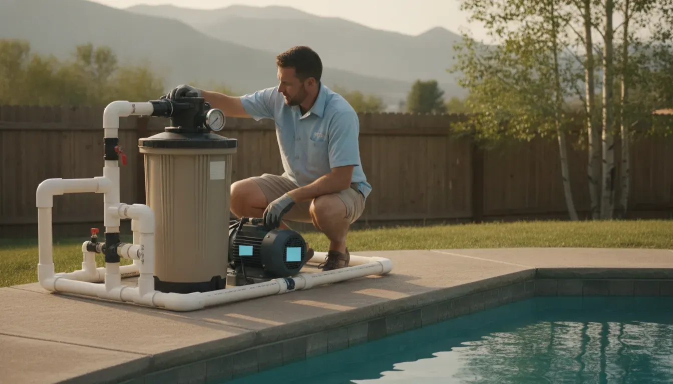 Pool filter sizing inspection for a Denver pool