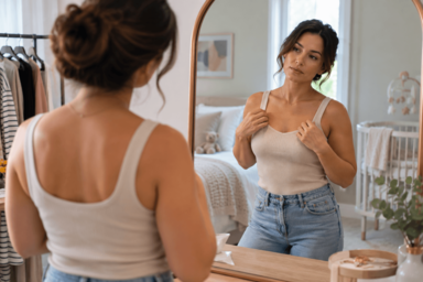 Woman consulting with a plastic surgeon about breast augmentation for volume loss in Greenwood, Colorado
