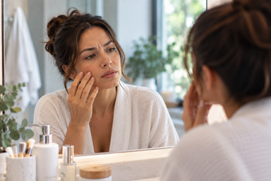Esthetician performing microneedling treatment for uneven skin texture in Denver, Colorado