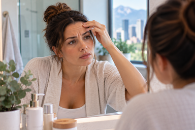 Woman receiving a Botox injection for forehead lines at a med spa in Denver, Colorado