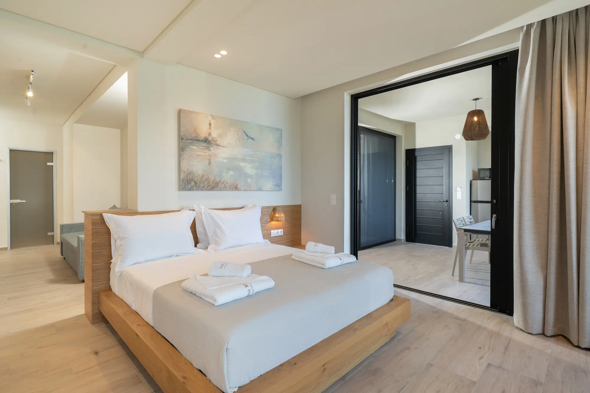 Second king bedroom with COCO-MAT bed and glass door to outdoor terrace | Bedroom