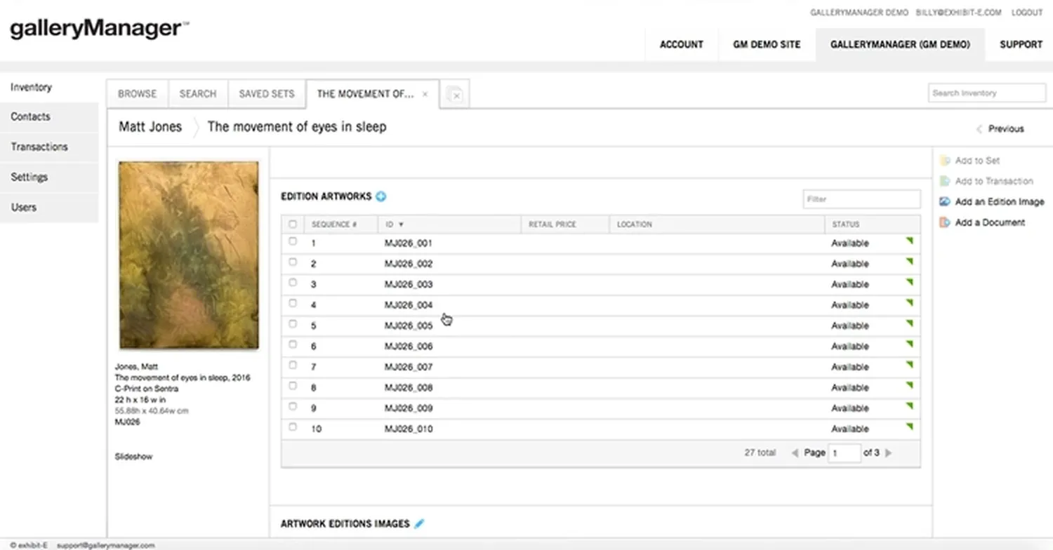 Creating Editions in galleryManager