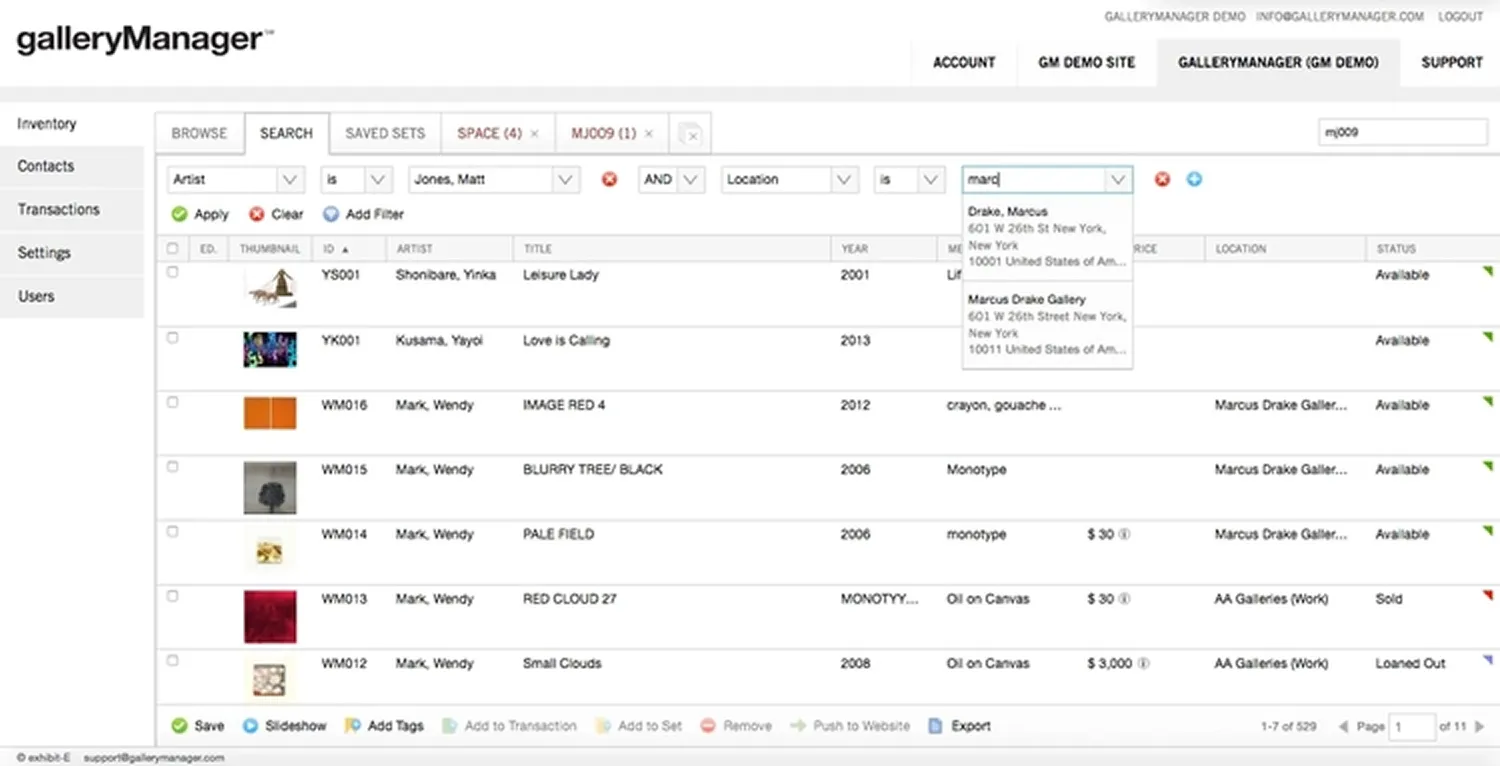 Search and Sets Feature in galleryManager