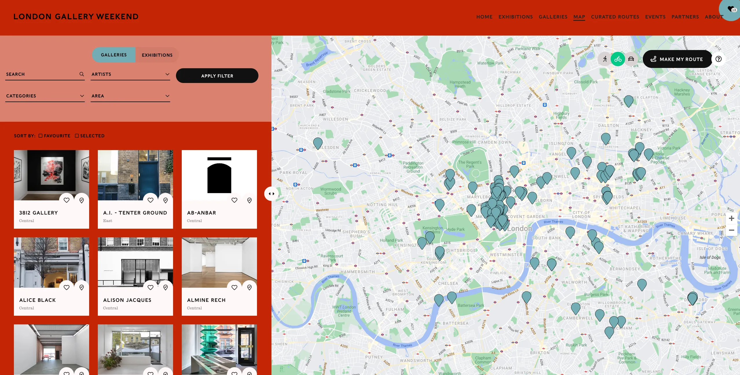 London gallery weekend full map
