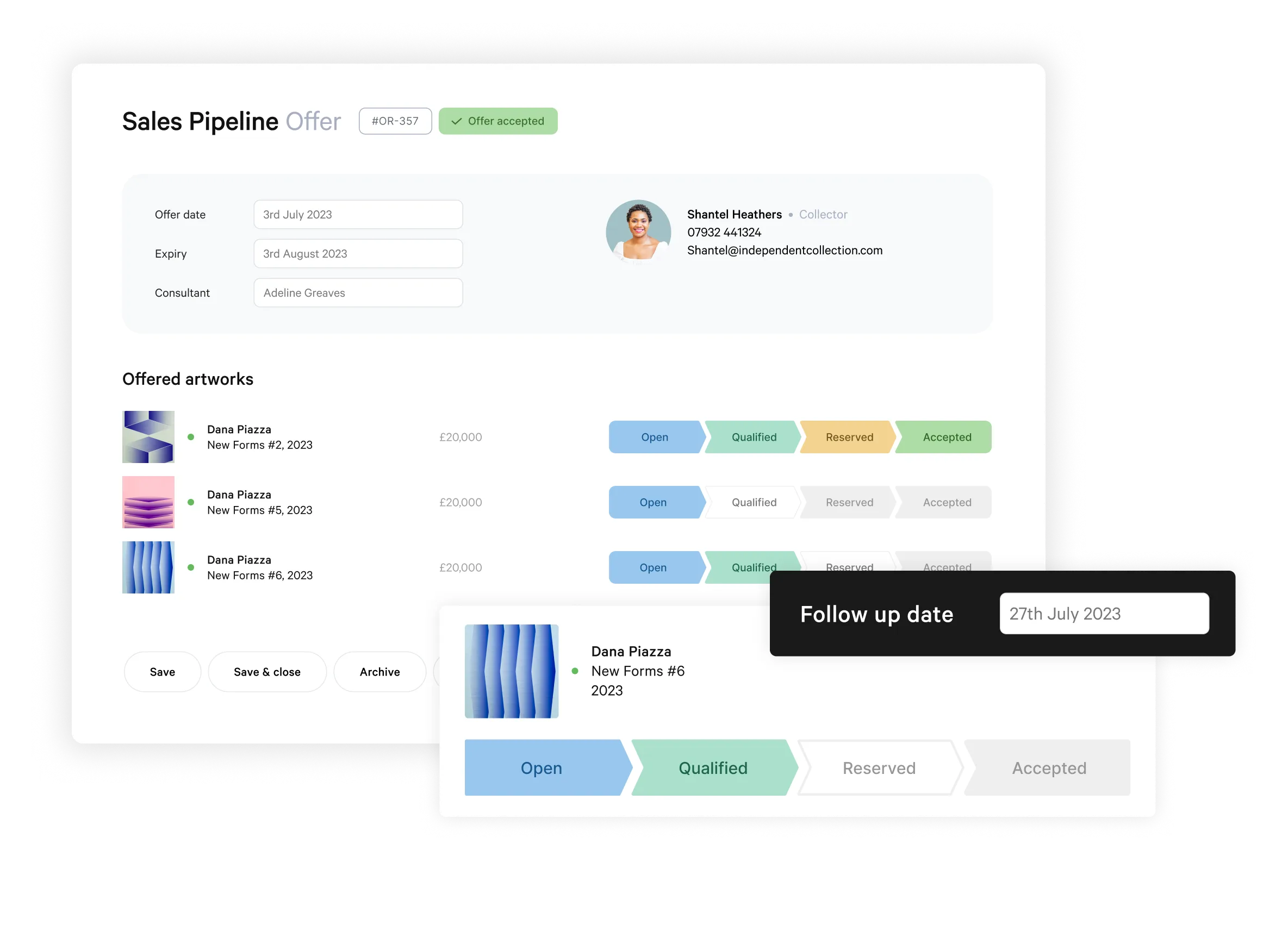 Artlogic sales pipeline 