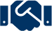 Icon of two hands shaking, symbolizing agreement or partnership.