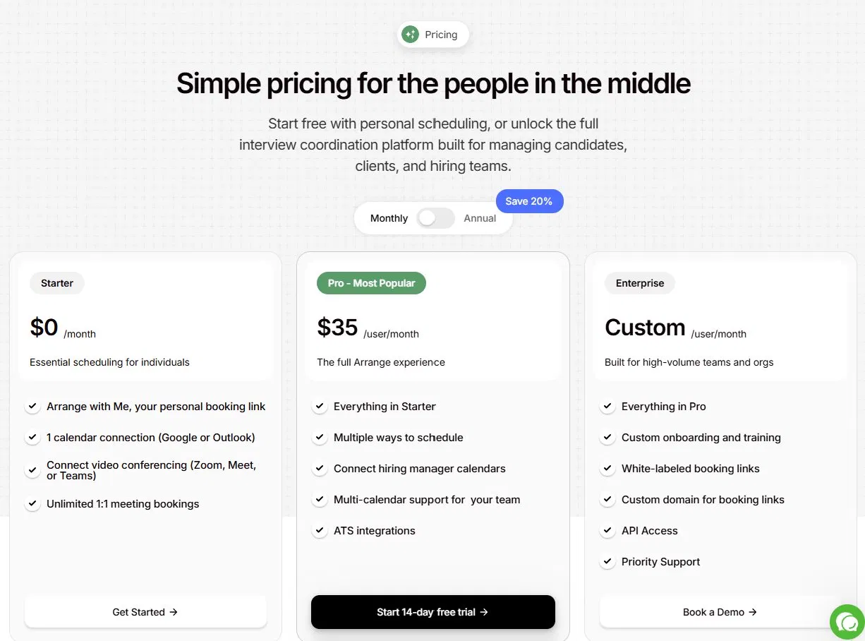 Arrange pricing