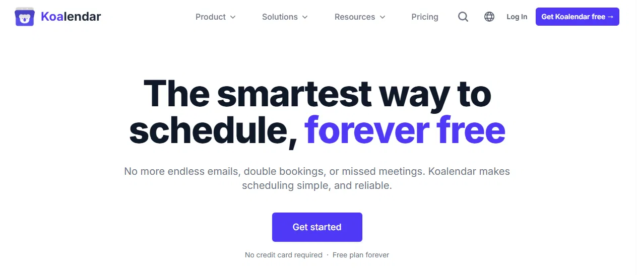Koalendar homepage