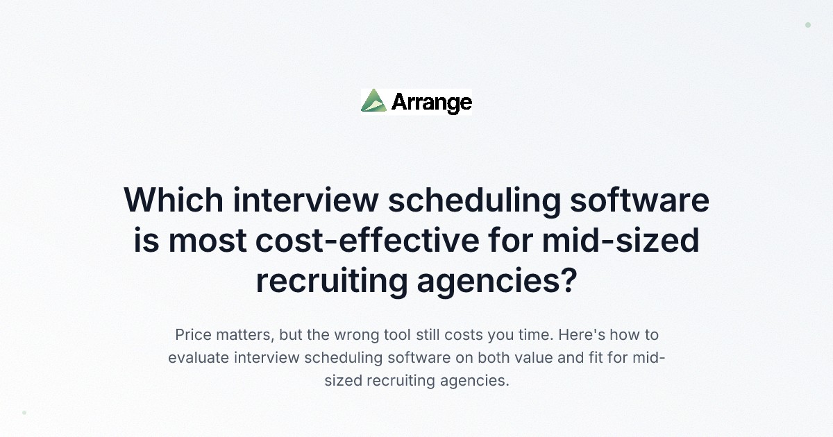 Most cost-effective interview scheduling software for recruiting agencies