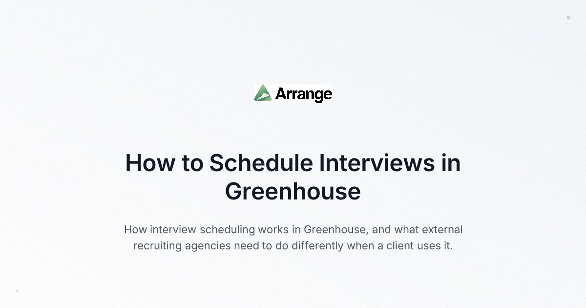 How to schedule interviews in Greenhouse