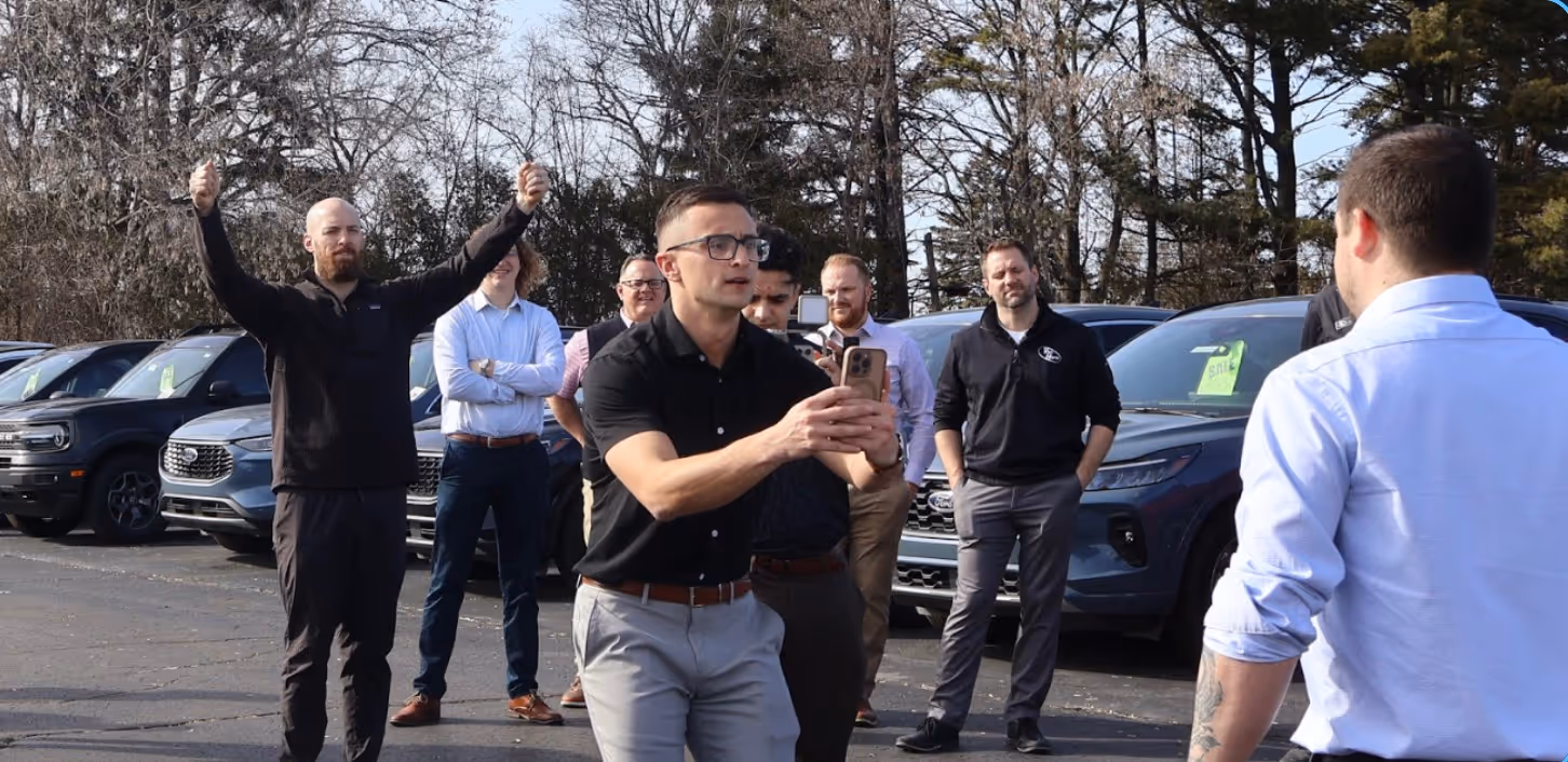 social media video training with people outside