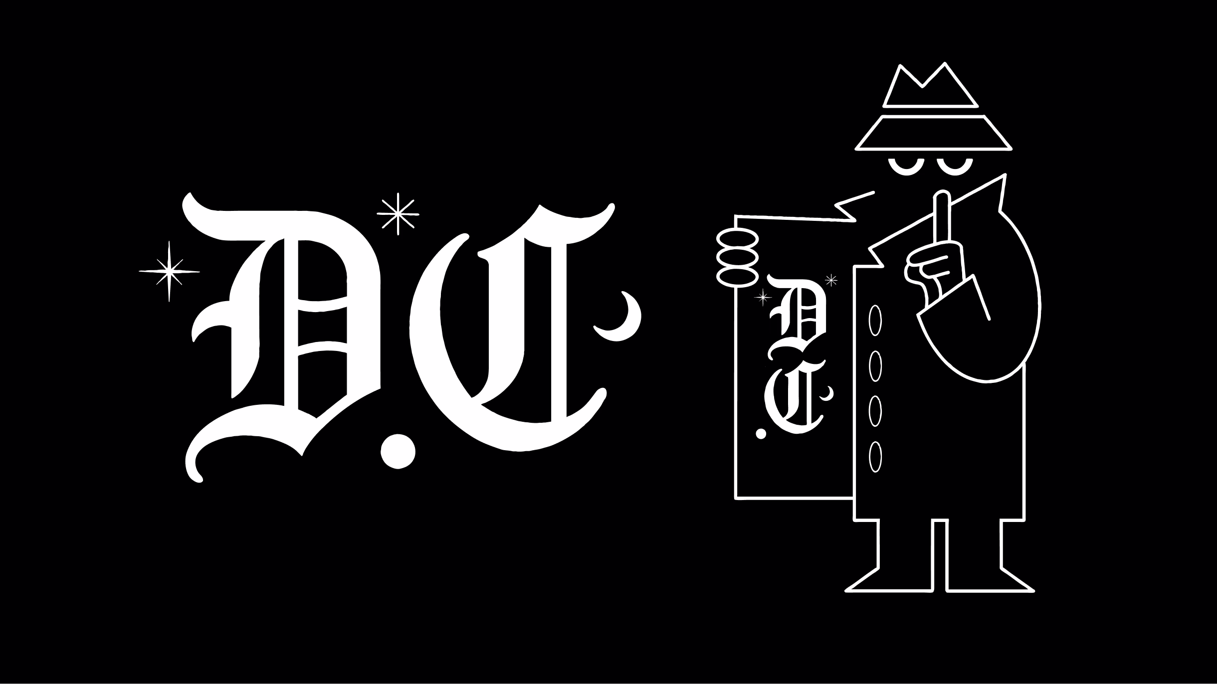 White Death Crew monogram and illustrated character on black