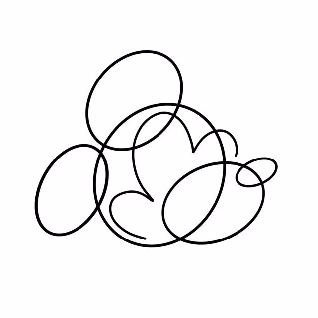 Abstract continuous black-line drawing on white