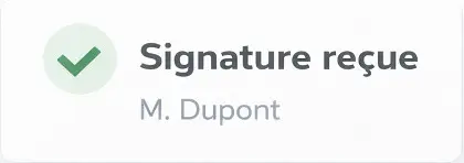 Notification de signature reçue dans un processus structuré